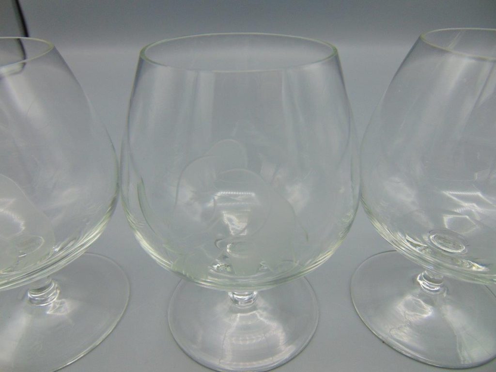 Vintage Rosenthal Crystal Etched Zoo/Safari Animal Brandy Snifter Lot of 4