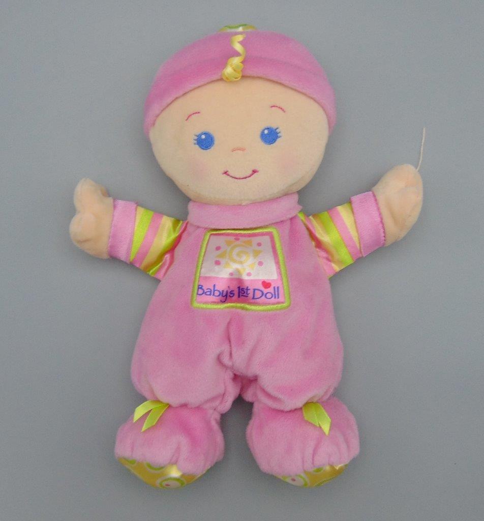 Fisher Price Baby's 1st Firt Doll Blonde Hair Blue Eyes Pink Super Soft ...