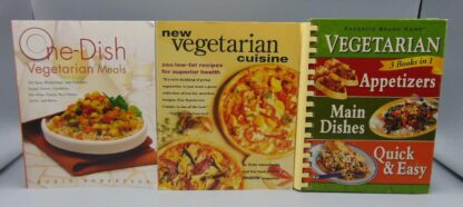 Lot of 3 Vegetarian Cookbooks One-Dish Vegetarian Meals Favorite Brand Name New Vegetarian Cuisine