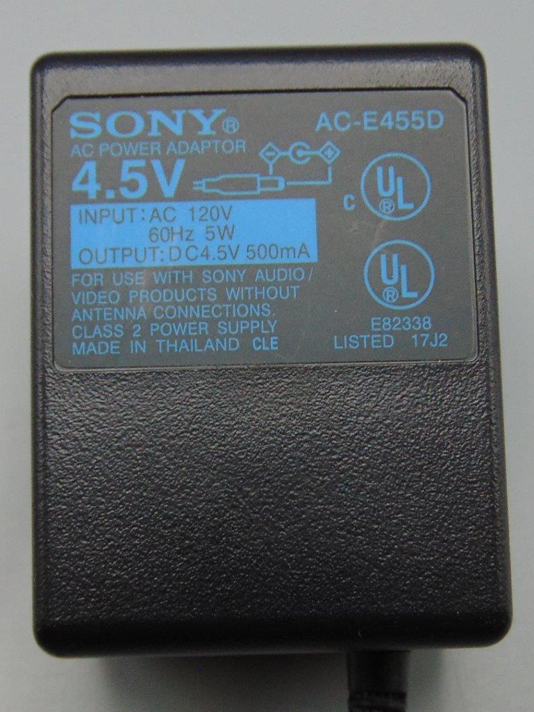 Sony Power Supply AC Adapter 4.5 Volt for CD, Diskman, MD Minidisc, MP3