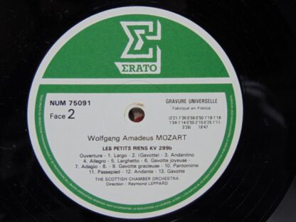 Mozart Petite Musique De Nuit KV 252 Les Petits Riens Raymond Leppard LP 75091 Erato Records - Image 5