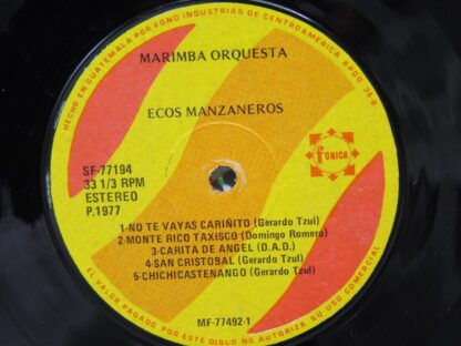 Popurri Bailable 78 Marimba Orquesta Ecos Manzaneros Fonica Records SF-77194 Album LP Vinyl - Image 4