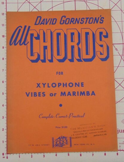 David Gornston's All Chords For Xylophone Vibes or Marimba Sheet Music