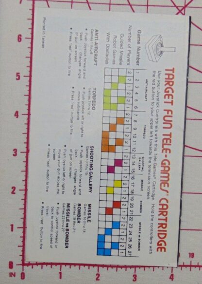 Sears Tele-Games Target Fun Game Instructions 1977 User's Guide Manual - Image 2