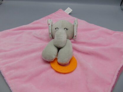 Pink Cuddly Lovey/Security Blanket w/ Elephant Teether Forever Baby - Image 3