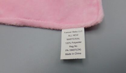 Pink Cuddly Lovey/Security Blanket w/ Elephant Teether Forever Baby - Image 4