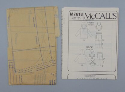 McCall's M7618 Workout Pants Shirts UNCUT Child Sz CCE 3-4-5-6 Girls 7618 Athletic - Image 3