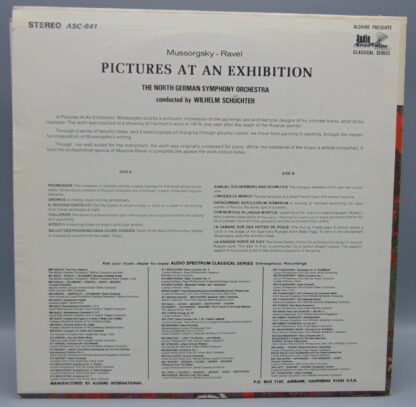 Mussorgsky-Ravel Pictures At An Exhibition LP ASC 841 Alshire Records Album - Image 2