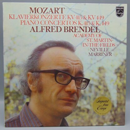Mozart Alfred Brendel Academy Of St. Martin-In-The-Fields Neville Marriner Klavierkonzerte KV 415 & KV 449 LP 9500 565 Phillips Records