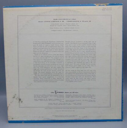 Mozart/Boychoir/Reinhardt/Collegium Aureum/Haydn: Salve Regina in G Minor LP VICS-1270 RCA Victrola Record Album - Image 2