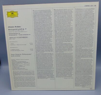 Johannes Brahms/Arnold Schönberg Klavierquartett G-Moll Op. 25 LP 2531 198 Deutsche Grammophon Records - Image 2