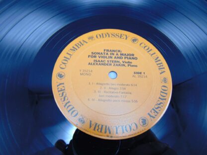 Isaac Stern Alexander Zakin Franck Sonata in A Major For Violin and Piano LP Y 35214 Columbia Records - Image 5