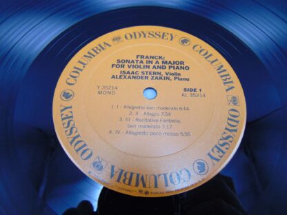 Isaac Stern Alexander Zakin Franck Sonata in A Major For Violin and Piano LP Y 35214 Columbia Records - Image 6