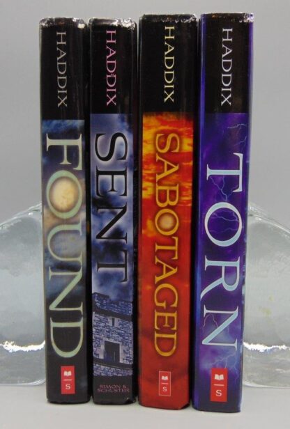 Lot of 4 Found/Sent/Sabotaged/Torn Novels Margaret Peterson Haddix The Missing Volumes 1-4 Hardcovers