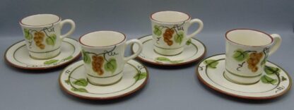 Lot of 4 Sets of Golden Grape Stangl Cups and Saucers