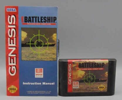 Super Battleship (Sega Genesis, 1993) Cartridge and Manual