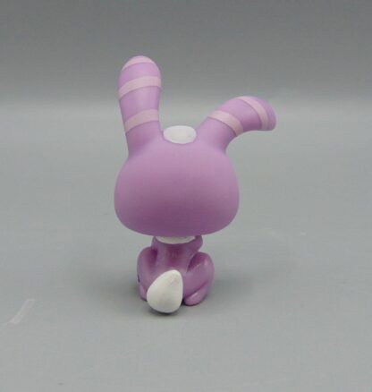 Littlest Pet Shop LPS #828 BIS Purple and White Bunny Rabbit w/Teal Green Eyes and Striped Ears - Image 2