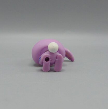 Littlest Pet Shop LPS #828 BIS Purple and White Bunny Rabbit w/Teal Green Eyes and Striped Ears - Image 3