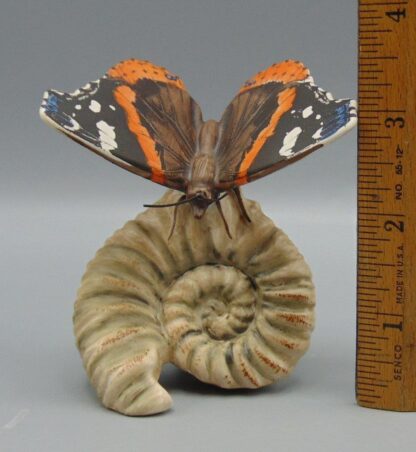 Vintage W Germany Goebel Red Admiral Vulcan Butterfly On Sea Shell - Image 2