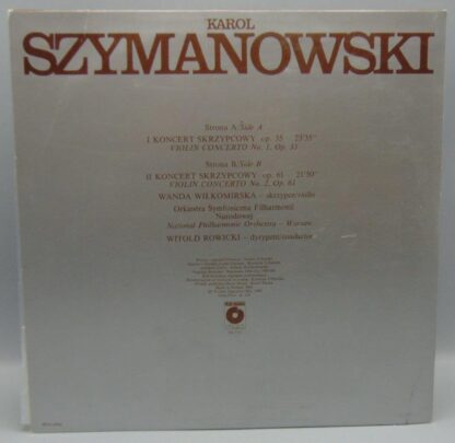 Karol Szymanowski Two Violin Concertos Record Album LP Vinyl SX 2356 Polskie Nagrania Muza Records - Image 2