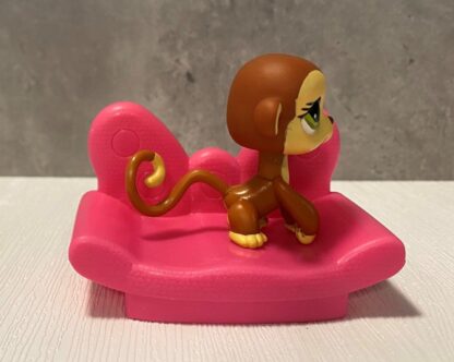 Littlest Pet Shop #1080 Spider Monkey Green Eyes LPS Sparkle Bow - Image 5