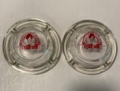 RARE Lot of 2 Vintage Miss Kitty's Gambling Saloon Casino Glass Ashtrays Deadwood, SD Belle of - Image 2