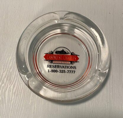 RARE Vintage Casino St. Charles Missouri River St. Louis Glass Ashtray
