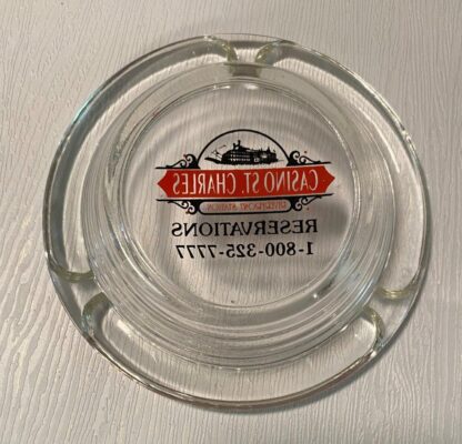 RARE Vintage Casino St. Charles Missouri River St. Louis Glass Ashtray - Image 2