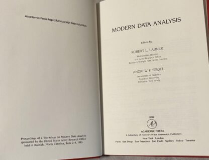 Modern Data Analysis HC 1980 Proceedings of a Workshop US Army Research Office Launer Siegel - Image 3