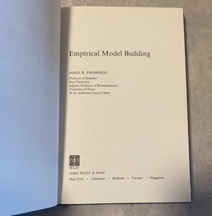 Empirical Model Building Thompson Wiley Series HC 1989 Signed 1st Ed - Image 2