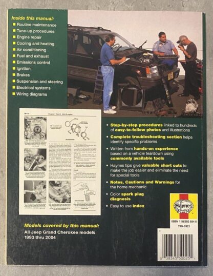 Jeep Grand Cherokee Haynes Repair Manual 1993-2004 50025 - Image 4